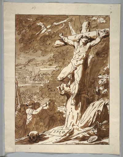 Tegning, Korsfestelse, 1815–1825 av Unknown artistUnknown artist
