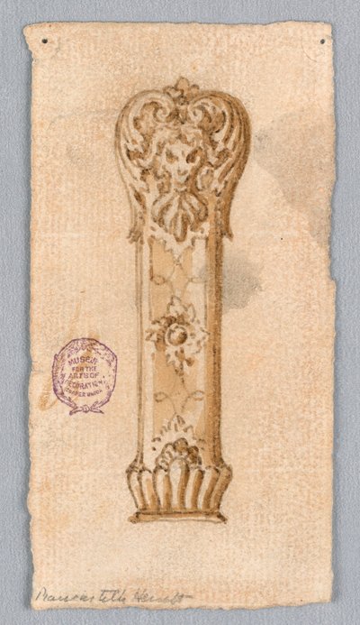 Tegning, design av et håndtak, 1600- og 1800-tallet av Unknown artistUnknown artist