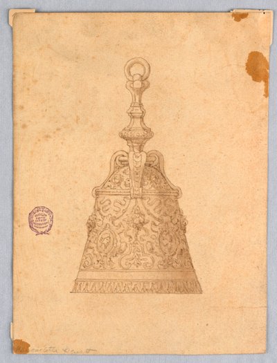 Tegning, design for en klokke, 1600- og 1800-tallet av Unknown artistUnknown artist