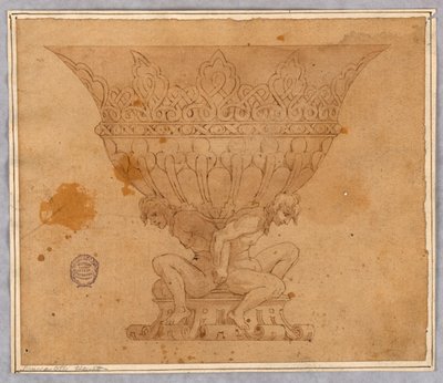 Tegning, design for en bolle, 1600- og 1800-tallet av Unknown artistUnknown artist