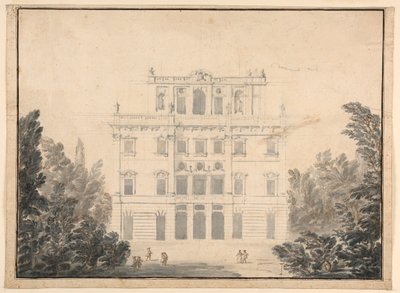 Tegning, design for et kasino i en park, 1728–84 av Unknown artistUnknown artist
