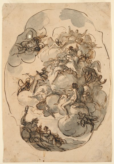 Tegning, design for et tak, 1600- og 1800-tallet av Unknown artistUnknown artist