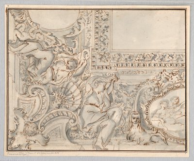 Tegning, design for et tak, 1700- og 1800-tallet av Unknown artistUnknown artist