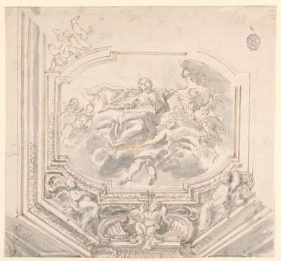 Tegning, design for et tak, 1700-tallet av Unknown artistUnknown artist