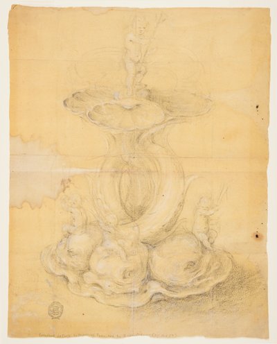 Tegning, design for et midtpunkt, 1630–60 av Unknown artistUnknown artist