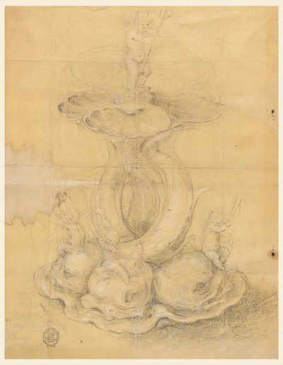 Tegning, design for et midtpunkt, 1630–60 av Unknown artistUnknown artist
