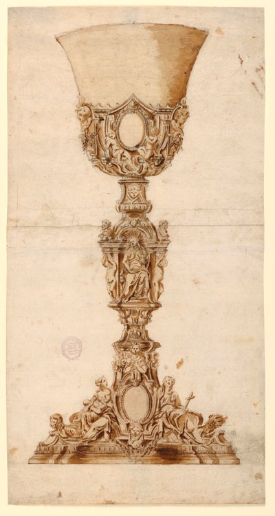 Tegning, design for en kalk, 1710–1740 av Unknown artistUnknown artist
