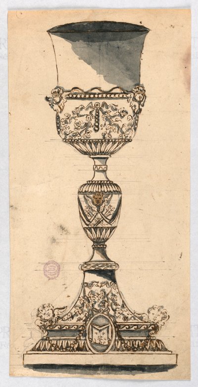 Tegning, design for en kalk, 1600- og 1800-tallet av Unknown artistUnknown artist
