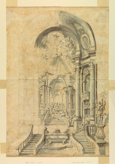 Tegning, design for en kirkefestsetting, ca. 1700 av Unknown artistUnknown artist