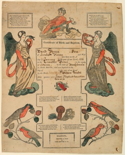 Brudd, Taufschein [fødselsattest], 1816 av Unknown artistUnknown artist