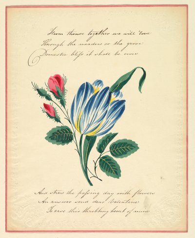 Hilsenkort, «Derfra sammen vil vi elske...», ca. 1819 av Unknown artistUnknown artist