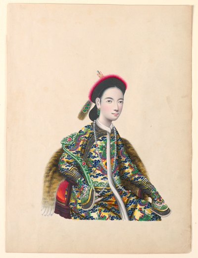 Miniatyr, portrett av sittende dame, ca. 1820–60 av Unknown artistUnknown artist