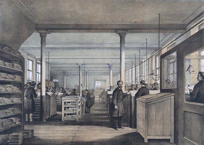 A 19th century European print shop av Unknown artist