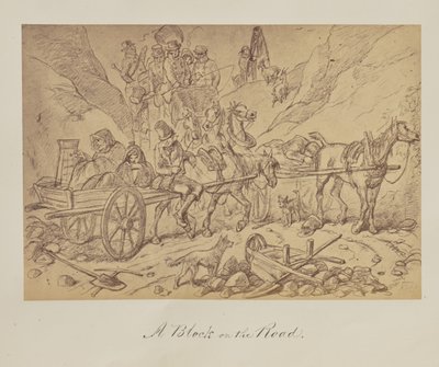 En blokkering på veien. av Unknown artist