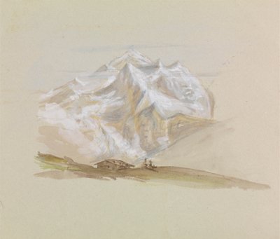 En hytte i fjellene av Unknown artist