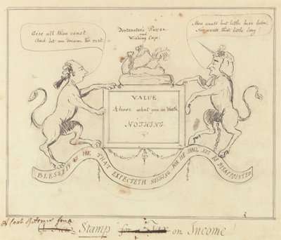 Et våpenskjold for et stempel på inntekt av Unknown artist