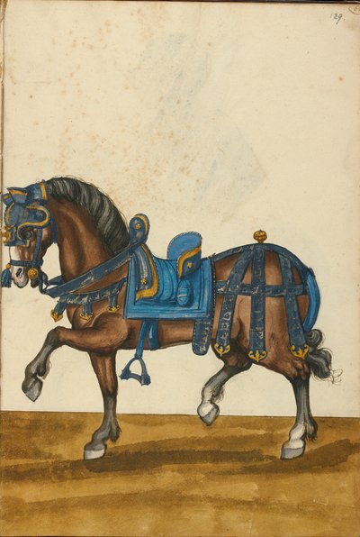 En hest i rustning av Unknown artist