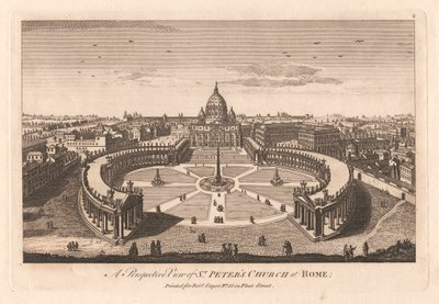 Et perspektivbilde av St. Peters kirke i Roma av Unknown artist