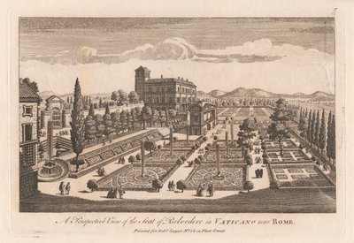 En perspektivvisning av setet til Belevedere i Vaticano nær Roma av Unknown artist