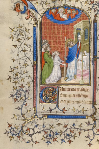En prest feirer messe blant tilbedere av Unknown artist