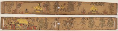 A Prince Performs Austerities (recto); Shiva og hans tilhengere vender tilbake til Kailash-fjellet (verso), fra en romantikk om Chandrabhanu og Lavanyavati fra Upendra Bhanja (1670–1740) av Unknown artist