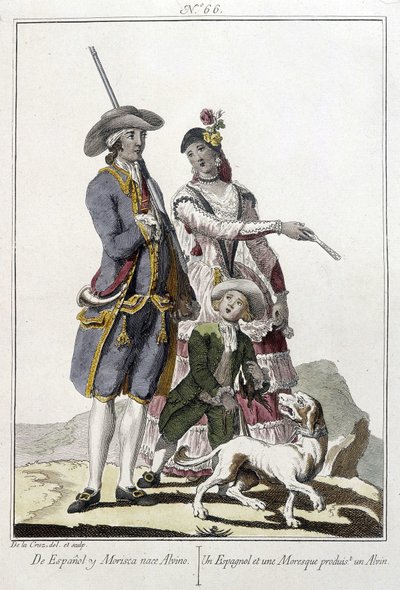 En spansk og en maurer føder en alvin - gravering av Unknown artist