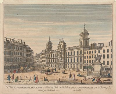 Utsikt over Northumberland House og Charing Cross av Unknown artist