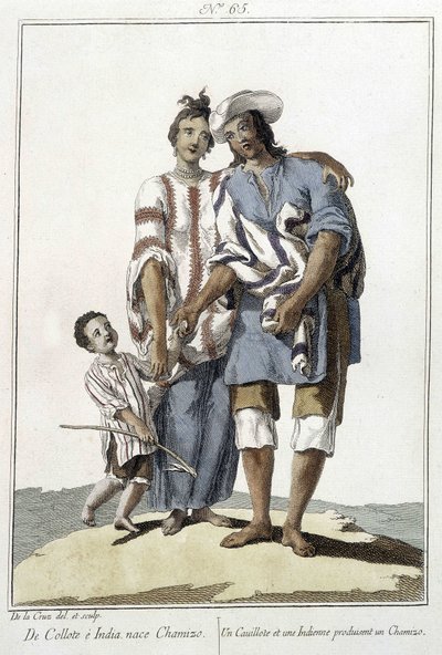 En cauillote og en indianer føder en chamizo - gravering av Unknown artist