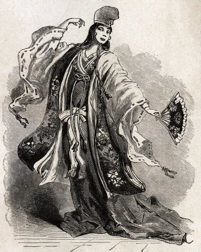 En danser ved hoffet i Kamakura, en by som Shogun Minamoto no Yorimoto (1147-1199) valgte som sin hovedstad i en tid da dens politiske makt oversteg Mikados (keiseren av Japan), og skapte en ny politisk, økonomisk og kunstnerisk sentrum på Pac av Unknown artist
