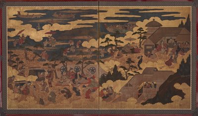 En festival ved Sumiyoshi-helligdommen av Unknown artist