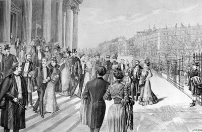 Et flott bryllup på Madeleine i Paris. av Unknown artist