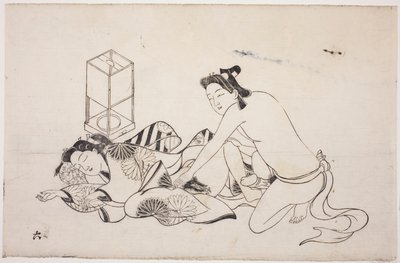 Et ark fra et shunga-album av Unknown artist