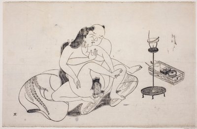 Et ark fra et shunga-album av Unknown artist
