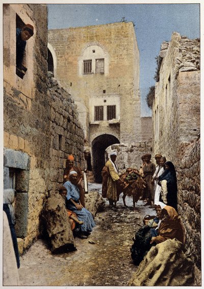 En gate i Betlehem, sent på 1800-tallet av Unknown artist