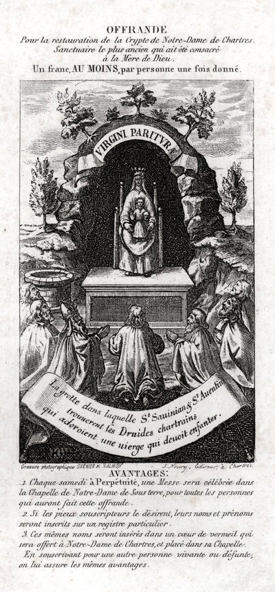 Tilbedelse av Jomfru Maria. (gravering, ca. 1850) av Unknown artist
