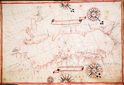 Adriatisk kart, ca. 1620 (vellum) av Unknown artist