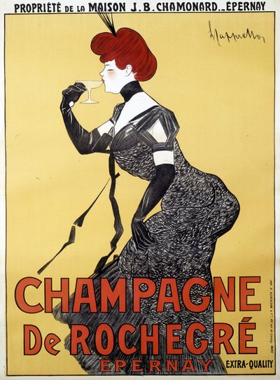 Reklameplakat for Champagne de Rochegre - av Leonetto Cappiello (1875-1942), slutten av 1800-tallet av Unknown artist