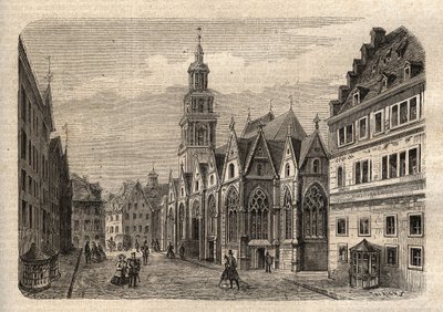 Aegidienkirche (Hannover) Germany - Hanover the Aegidien Church, destroyed during World War II - Hanover - The Aegidienkirche - engraving in “” Illustrous People