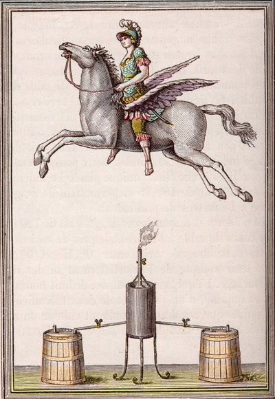 Aerostatisk figur 6 fot 8 tommer lang, 9 fot 6 tommer høy laget av Enslen-brødrene (Christian Gottfried av Unknown artist