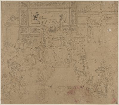 Album med daoistiske og buddhistiske temaer: Kings of Hells: Leaf 34 av Unknown artist