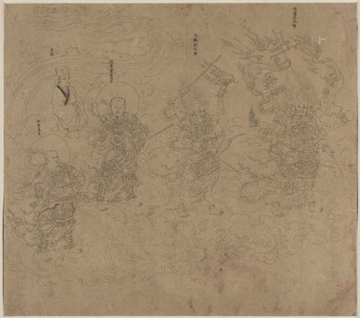Album med daoistiske og buddhistiske temaer: Procession of Daoist Deities: Leaf 11 av Unknown artist