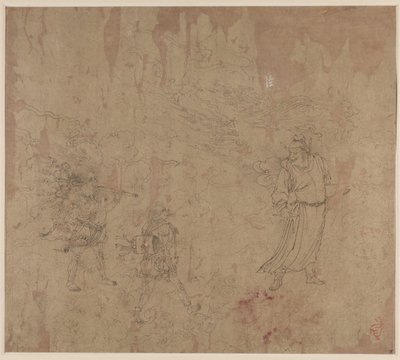 Album med daoistiske og buddhistiske temaer: Procession of Daoist Deities: Leaf 18 av Unknown artist