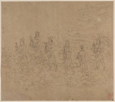 Album med daoistiske og buddhistiske temaer: Procession of Daoist Deities: Leaf 23 av Unknown artist