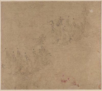 Album med daoistiske og buddhistiske temaer: Procession of Daoist Deities: Leaf 25 av Unknown artist