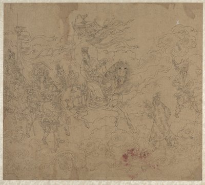 Album med daoistiske og buddhistiske temaer: Procession of Daoist Deities: Leaf 4 av Unknown artist