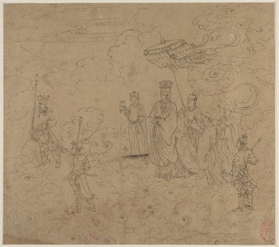 Album med daoistiske og buddhistiske temaer: Procession of Daoist Deities: Leaf 8 av Unknown artist