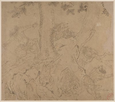 Album med daoistiske og buddhistiske temaer: Search the Mountain: Leaf 46 av Unknown artist