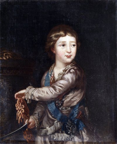 Alexandre Pavlovitch Romanov (Alexandre I de Russie) - Portrett av storhertug Alexander Pavlovich (1777-1825) som barn, anonym. Olje på lerret av Unknown artist