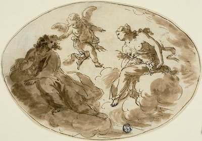 Allegori med maskert figur av Unknown artist