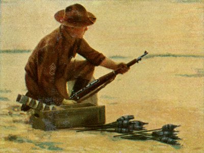 Amerikansk infanterist med riflegranater av Unknown artist